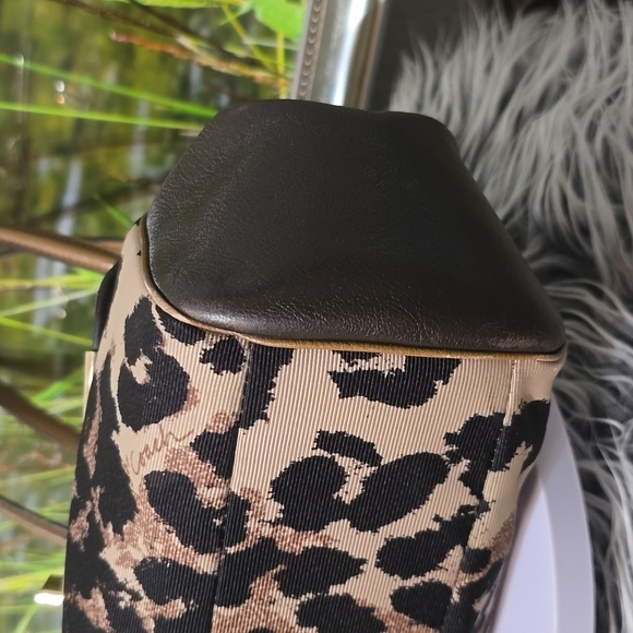 Coach Ocelot Leopard Print Turnlock Satchel Canvas & Leather Shoulder Bag - Picture 10 of 13